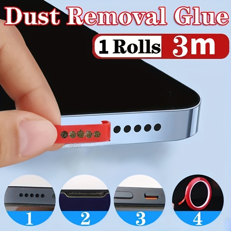 

1roll Of 3-meters Universal Mobile Phone Hole Dust Removal Tape - Phone Receiver Cleaning Tool, Earphone Hole Speaker Hole Cleaning Kit