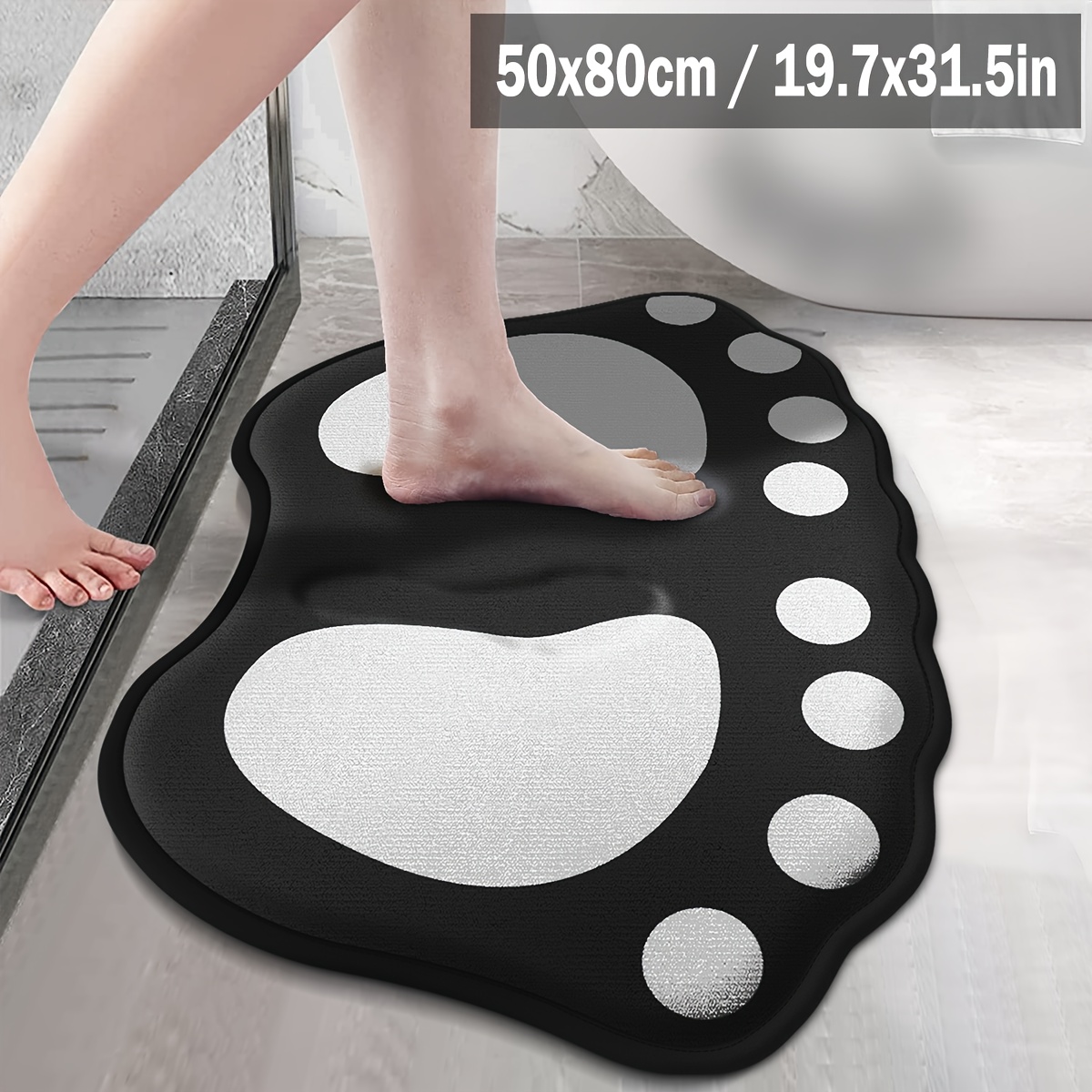 Thickened Irregular Bathroom Absorbent Mat Flannel Bathroom Cartoon Fluffy Non-slip Carpet Toilet Entrance Pad