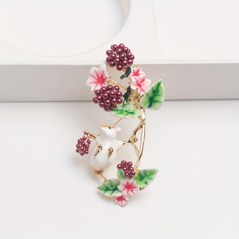 Adorable Hamster Brooch From Animal Collection, Featuring A Hand-painted Enamel Glaze Design For Additions