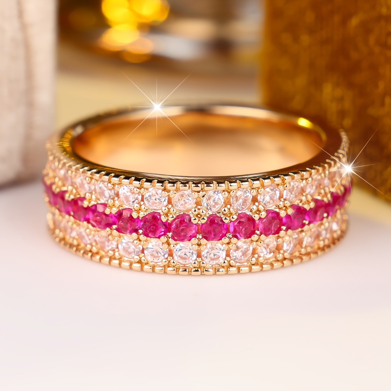 Exquisite Synthetic Zirconia Classic Wedding Promise Ring