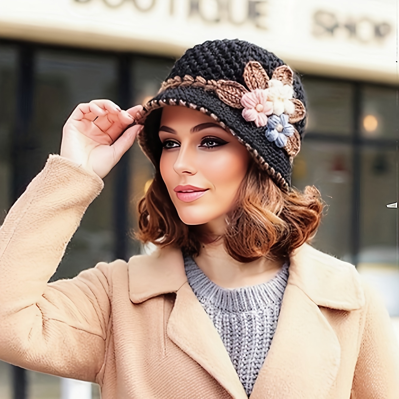 TEMU Bonnet d'hiver chaud pour femme, texture épaisse, coupe-vent et maintien de la température, style et attrayant, article et au froid pour les en