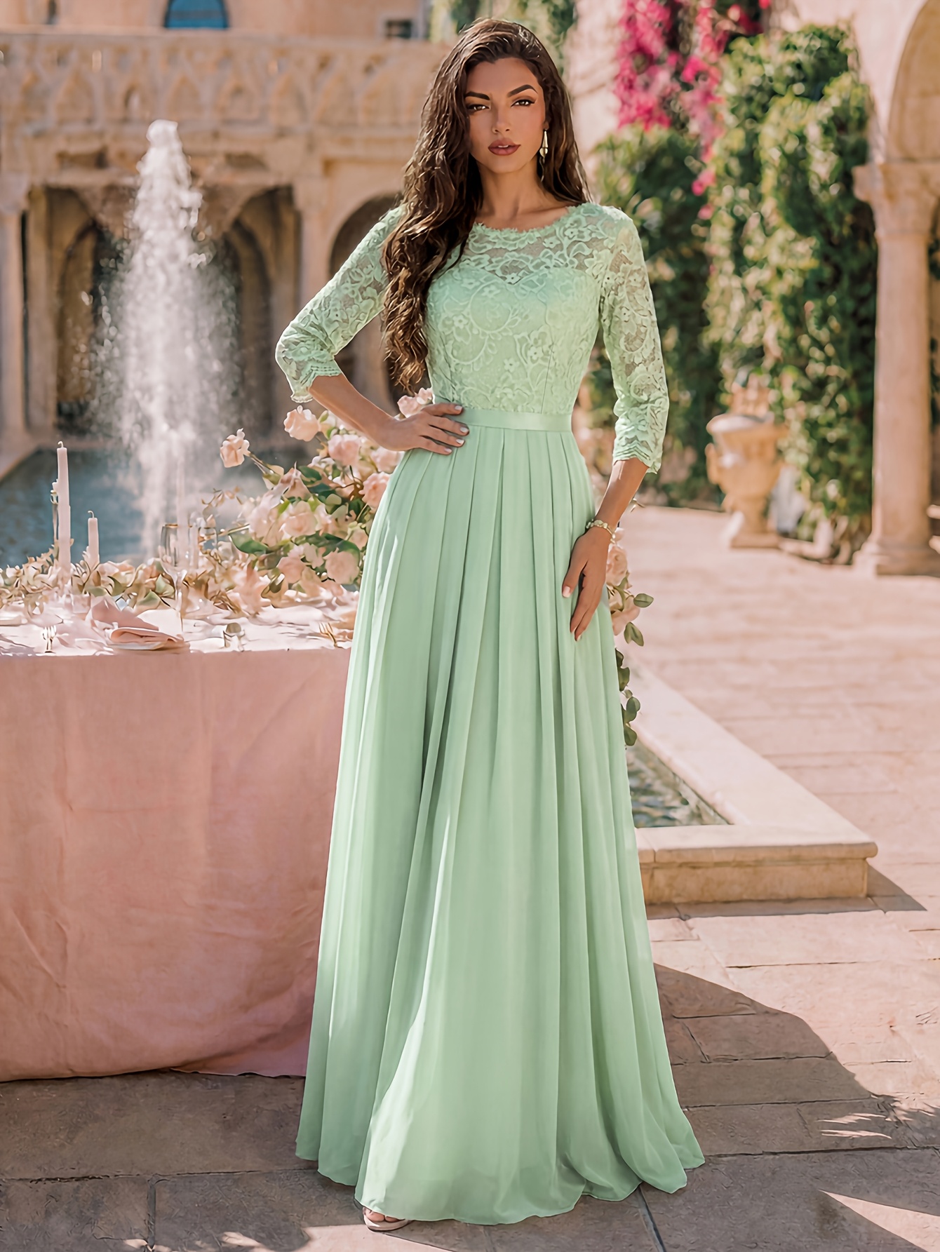 semi formal summer dresses for wedding guest beach Pattern Type main image 1