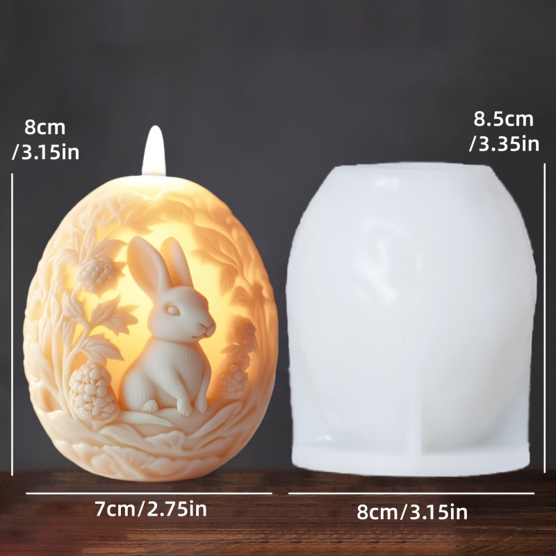 Resin Silicone Mold Rabbit Flower Relief Egg Candle Silicone Mold Squat Rabbit Grass Fairy Relief Egg Candle Silicone Mold Paste Resin Mold Rabbit Egg Easter Gift