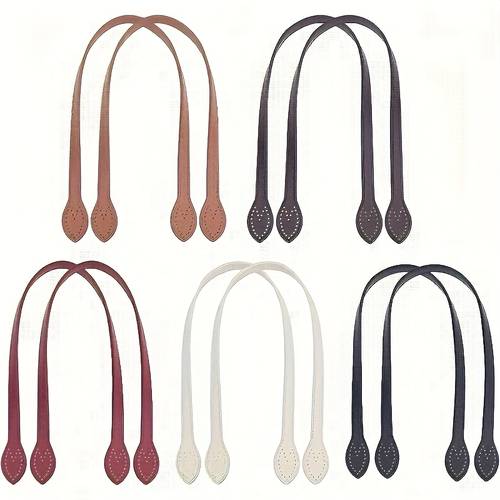 10 premium synthetic leather handles with stitching holes durable handle strap for tote purse and crochet bag making 5 colors stitching for for diy crochet tote purse and tote bag making purse
