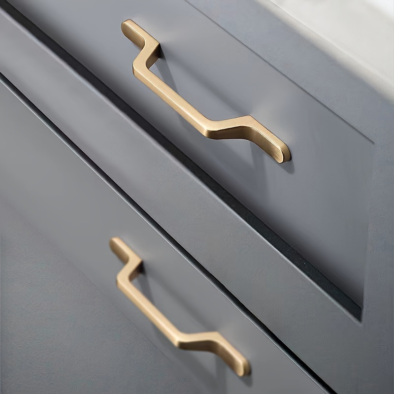 

10-pack Sand Golden Cabinet Handles - Aluminum Alloy Drawer Pulls, Copper Metal , Cabinet Hardware With Multiple Components For Kitchen And Furniture Applications