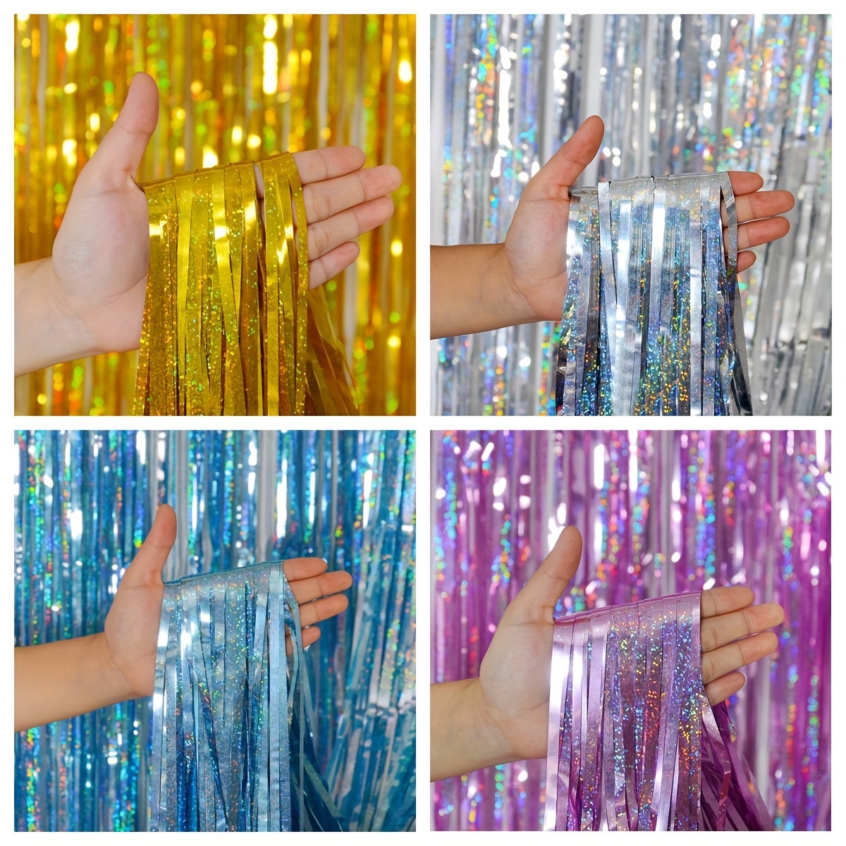 extra large foil fringe tinsel backdrop 8 2x3 25 ft 1 pack purple party decorations purple tinsel backdrop mermaid birthday decorations purple tinsel suitable for carnival new year halloween and christmas decorations