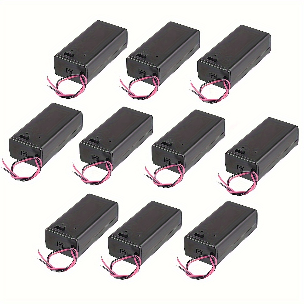 

10-pack 1.5v Aa Battery Holder With On/off Switch, Screw Cap & Back Cover - Durable Abs, Easy Install For Diy Projects, Electronics & More