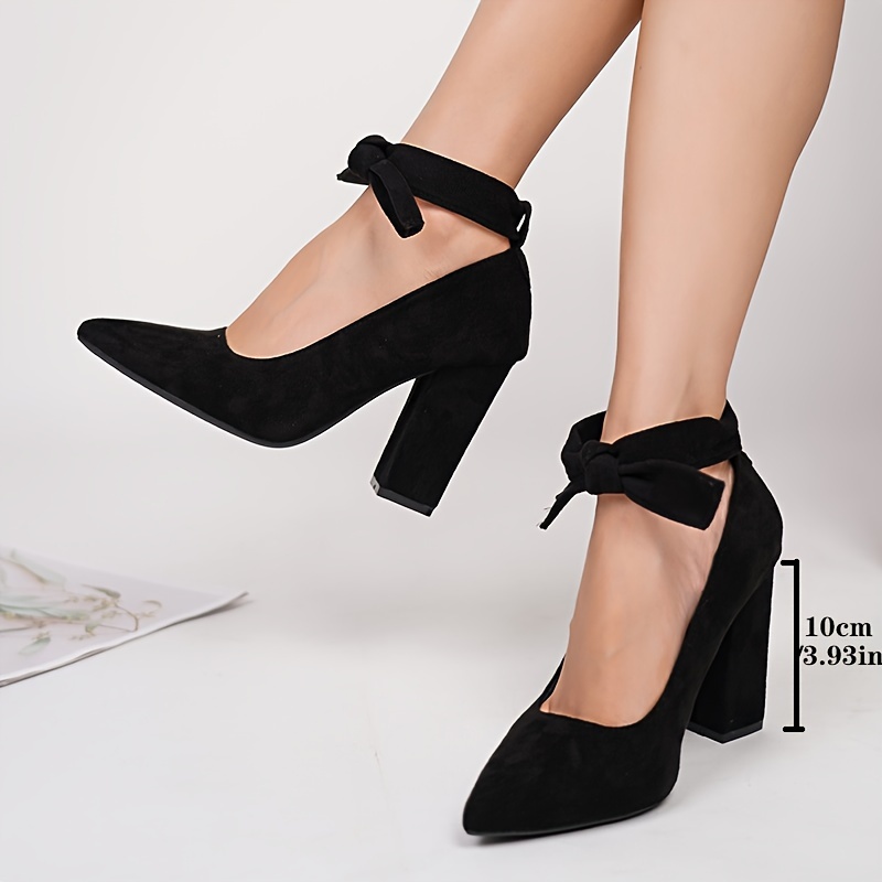 Abendschuhe Pumps Mit Blockabsatz Und SchnÃ¼rung Schicke Schwarze