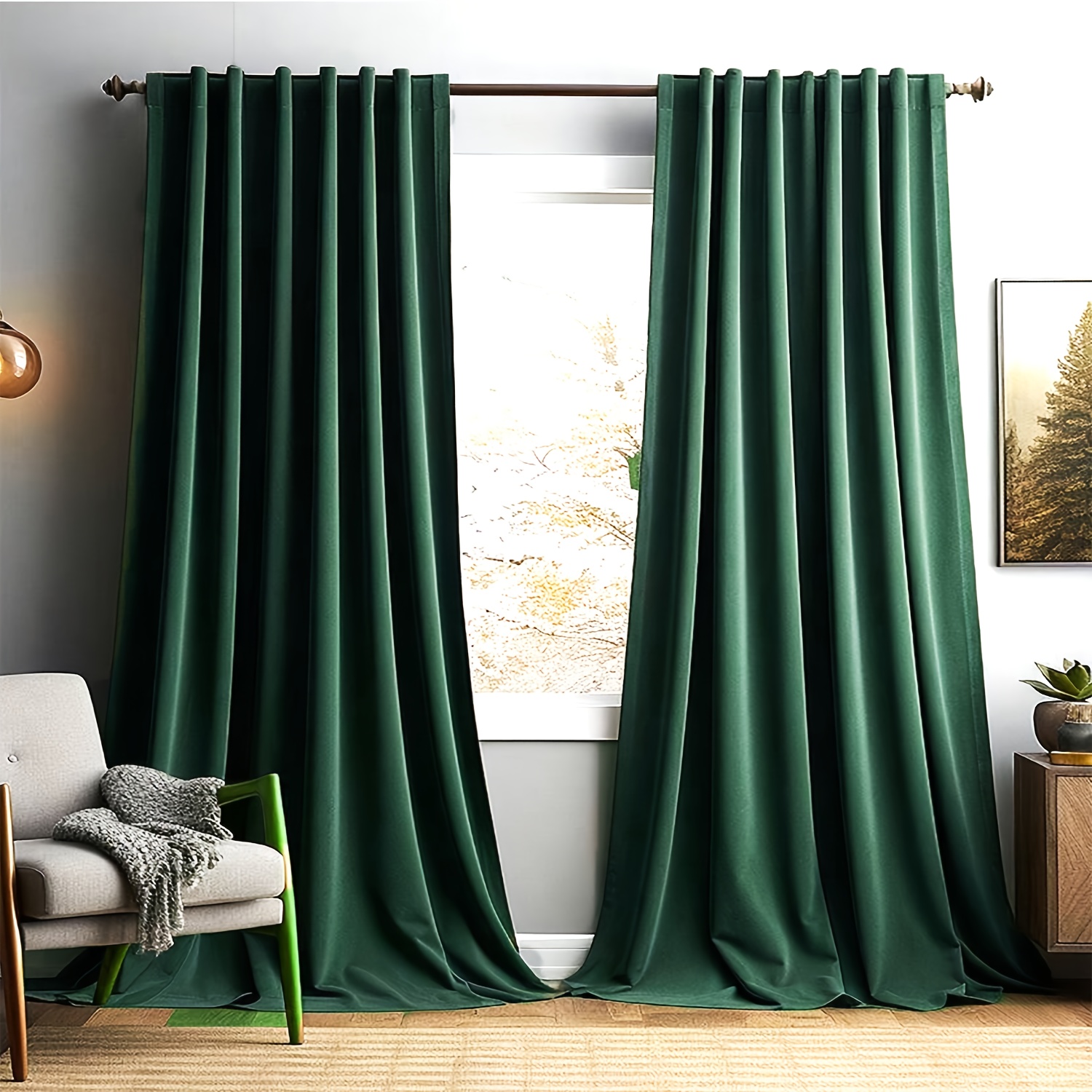 TEMU 1pc Flannel Curtain Imported From The Netherlands, For Bedroom Privacy And Room Decoration, Blackout Curtain With Top Rod , Winter Insulation