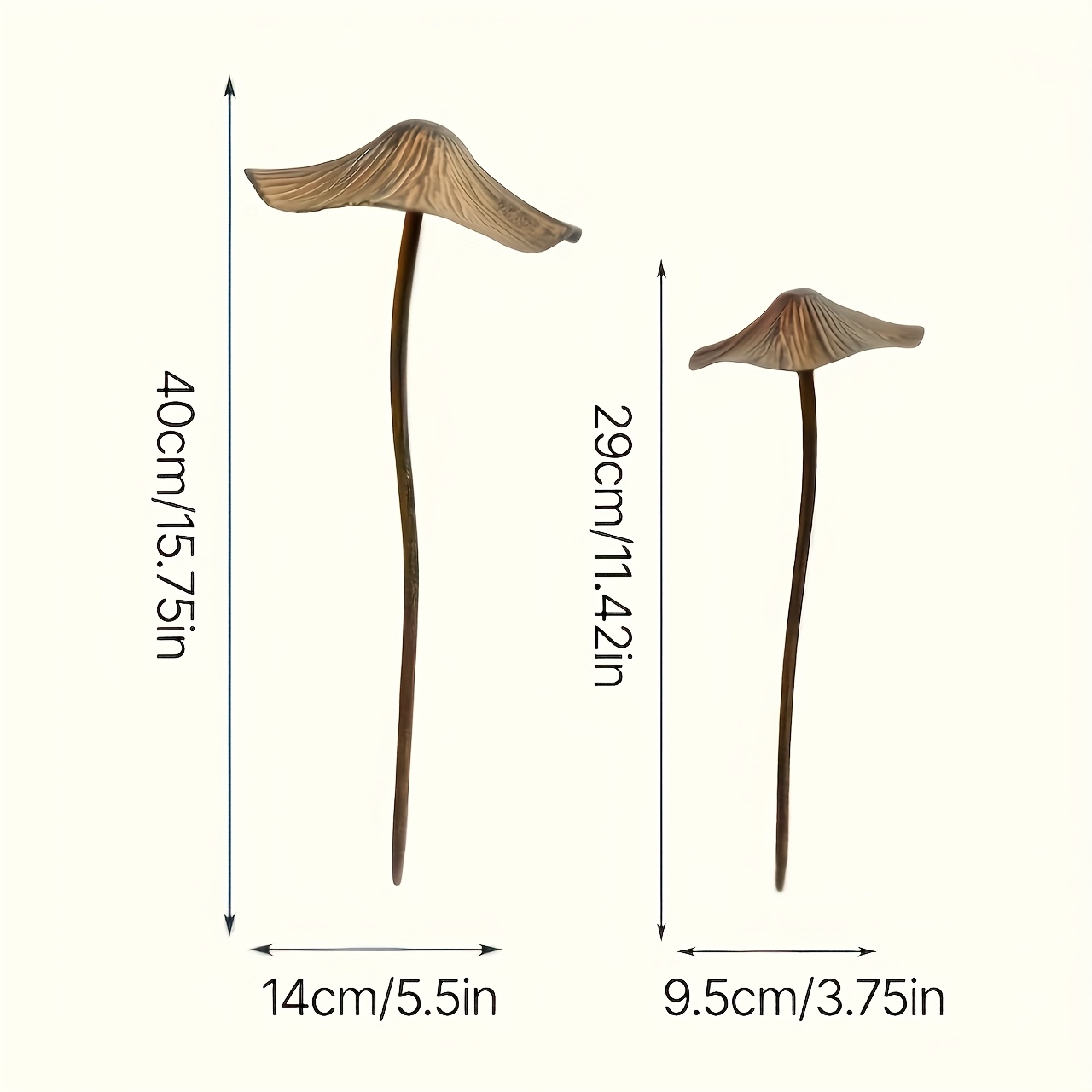 TEMU 2pcs Rustic Metal Mushroom Decor - Realistic Outdoor/indoor Garden & Home Wall Art, No Electricity Needed, Durable Weather-resistant Design For