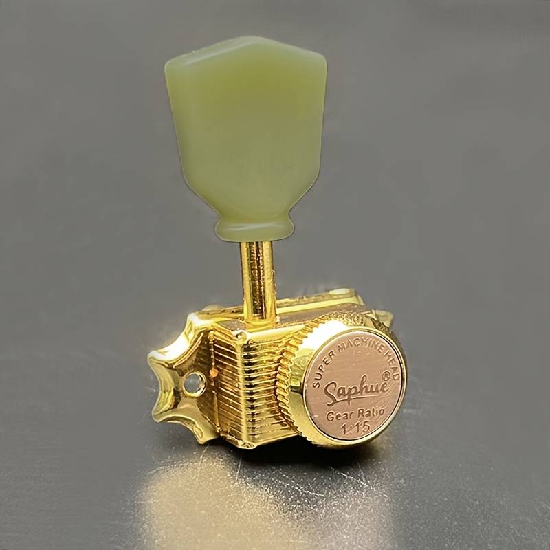 SAPHUE Vintage Style Locking Guitar Machine Heads , 3+3 Lock String Deluxe Tuning Key Pegs Tuners Set , 1:15 Ratio , Replacement for Electric Acoustic Folk Guitars , Elegant Tuning Keys Classic Tuner Design , Sturdy Construction Durable Tuners , Guitar Part