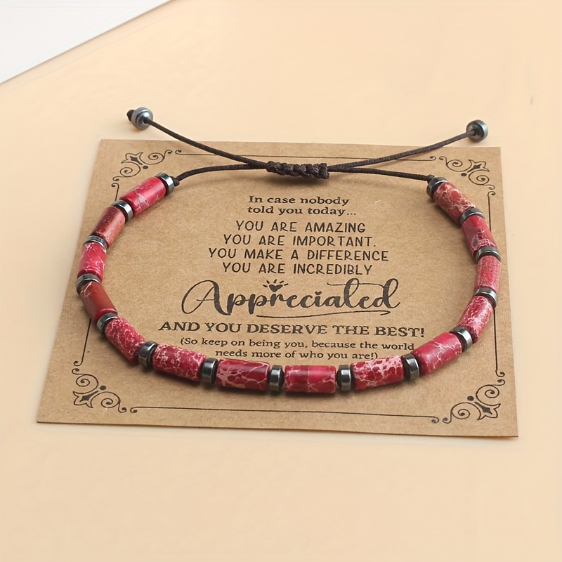 Bohemian Natural Stone Men's Bracelet with Hematite
