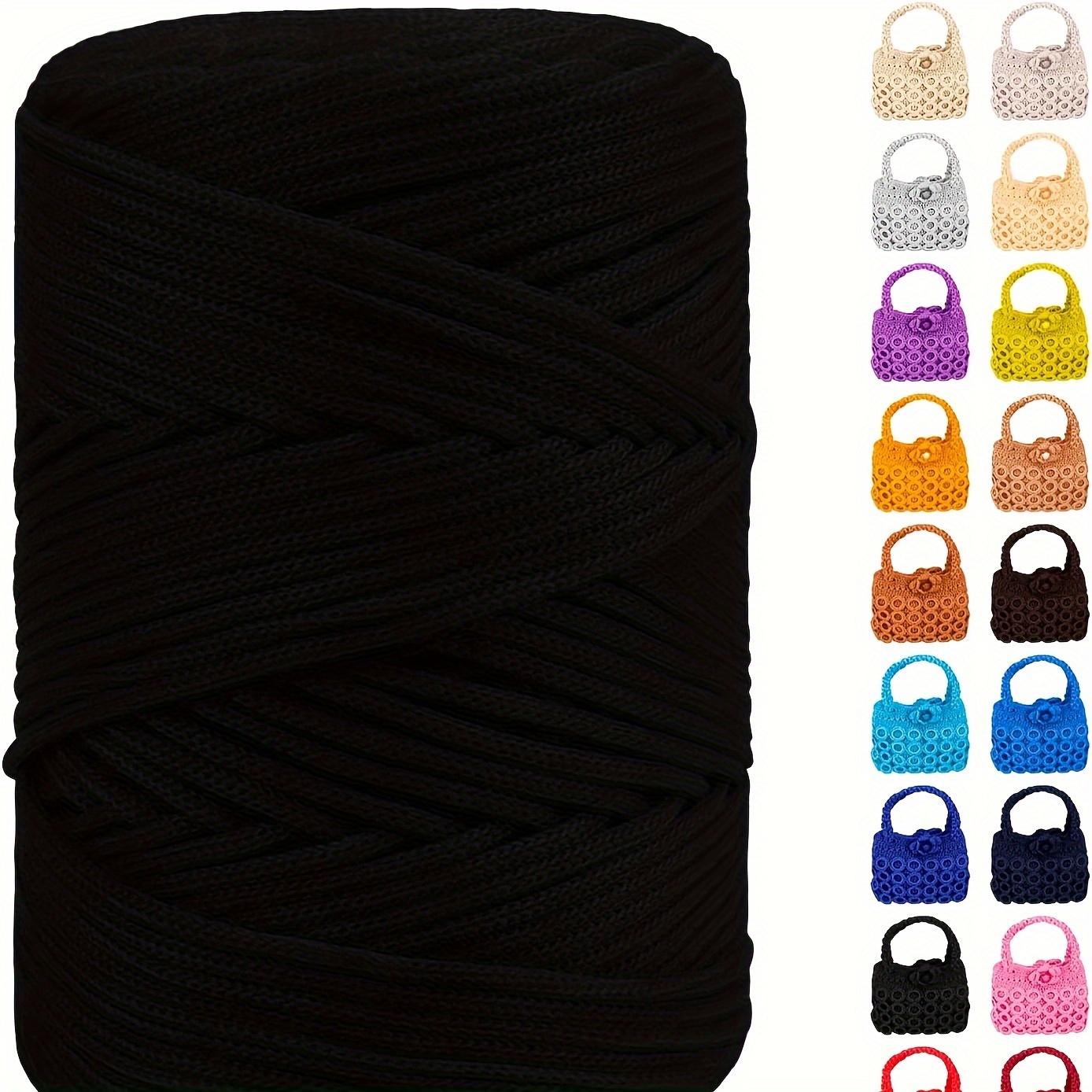 Polyester Macrame Cord 3mm X 185yards, Braided Macrame Cord Polypropylene Cord, Crochet Bag Polyester Yarn For Crocheting, Bag, Wall Hangings, Rug, Diy Crafts