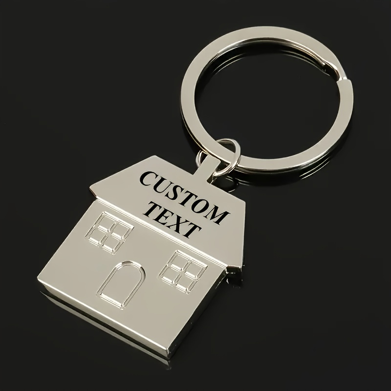 TEMU Portachiavi personalizzato a forma in di - Incisione di test personalizzati, design facile ed elegante, portachiavi resistente in metallo non ,