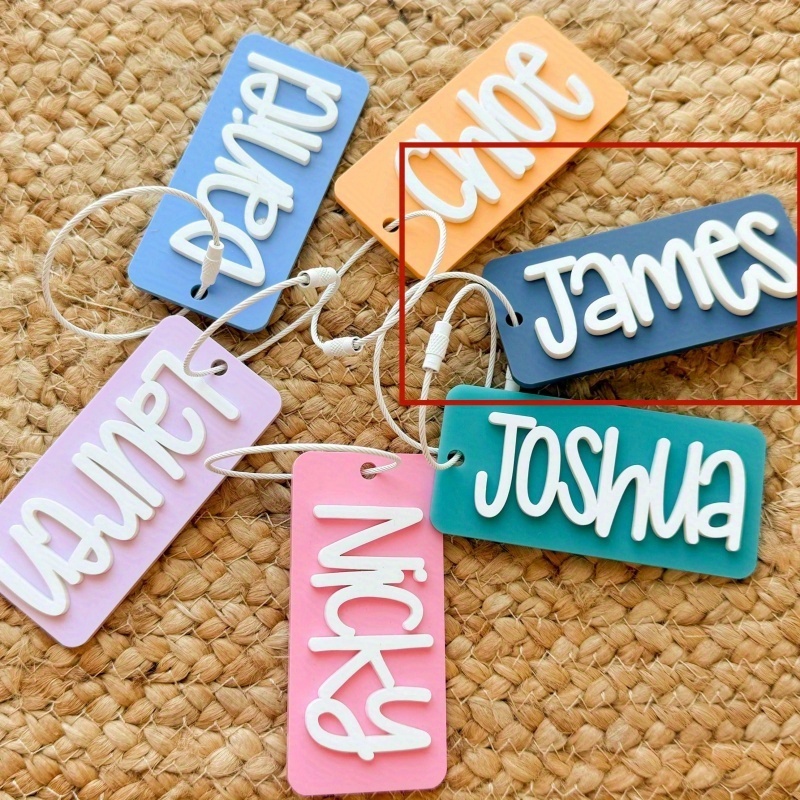 TEMU [2D Plat] [2D Plat] [Produit personnalisé] Porte-clés en acrylique avec nom personnalisé, étiquette en acrylique personnalisée, étiquette pour