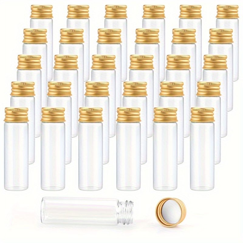 

amber-free" 20-piece 15ml Clear Plastic Sample Bottles With Gold Aluminum Screw Caps - Perfect For Essential Oils, Liquids, Powders & Jewelry Storage