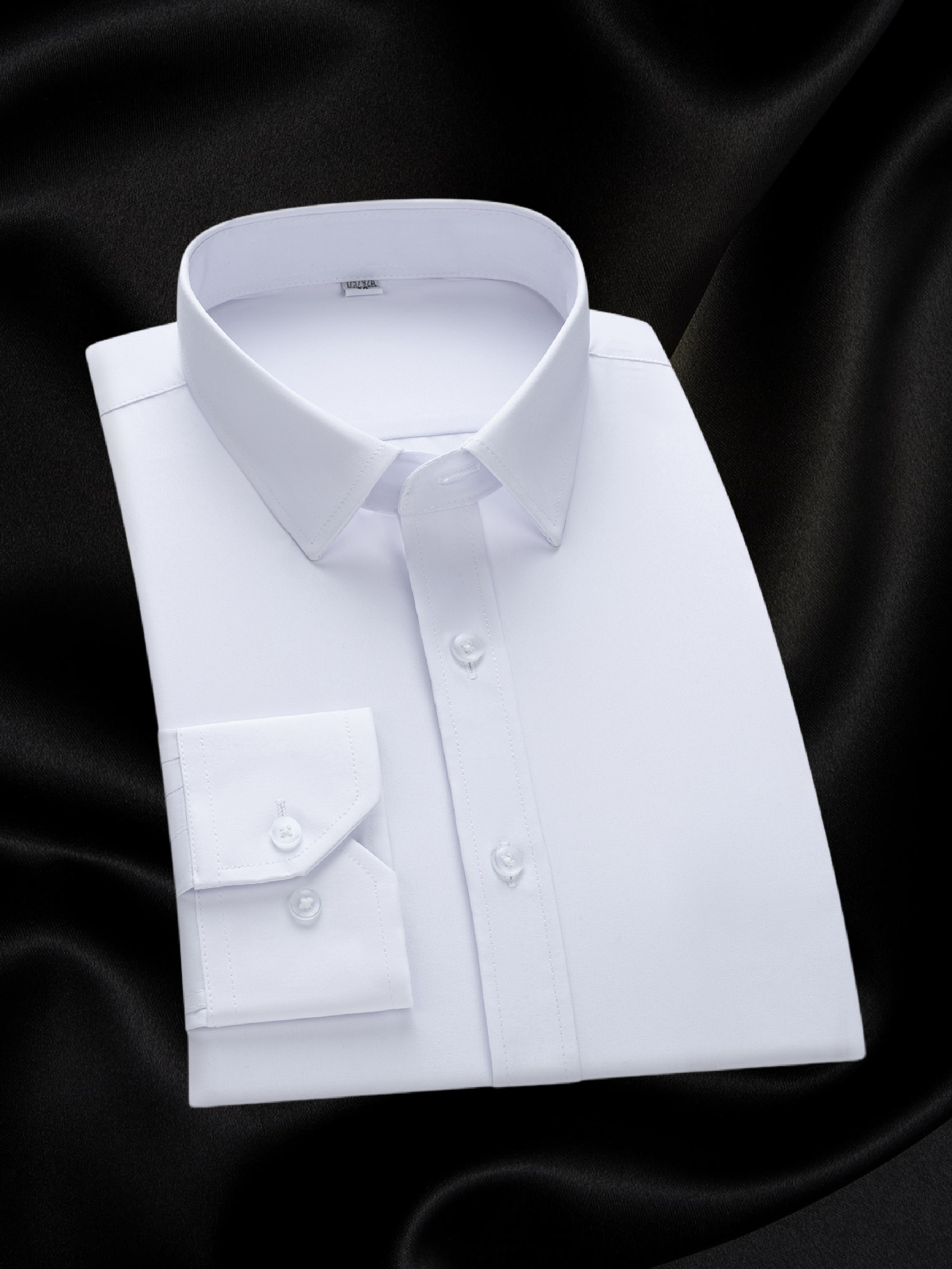 chemise costume homme manche longue uni polyester Temu France