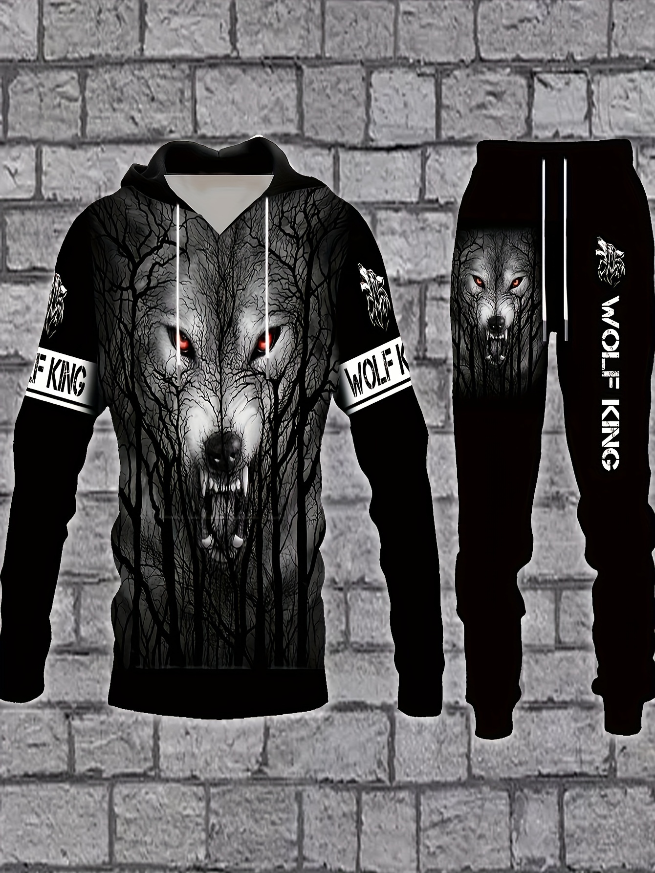Wolf Hoodie and Sweatpants Set - Perfect Matching Outfits in 2024