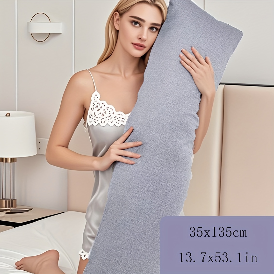 Image of 1pc Long Body Pillow, Side Sleeping Pillow, Sleeping Leg Pillow, Pregnant Women's Pillow, Bedside Cushion, Pillow
