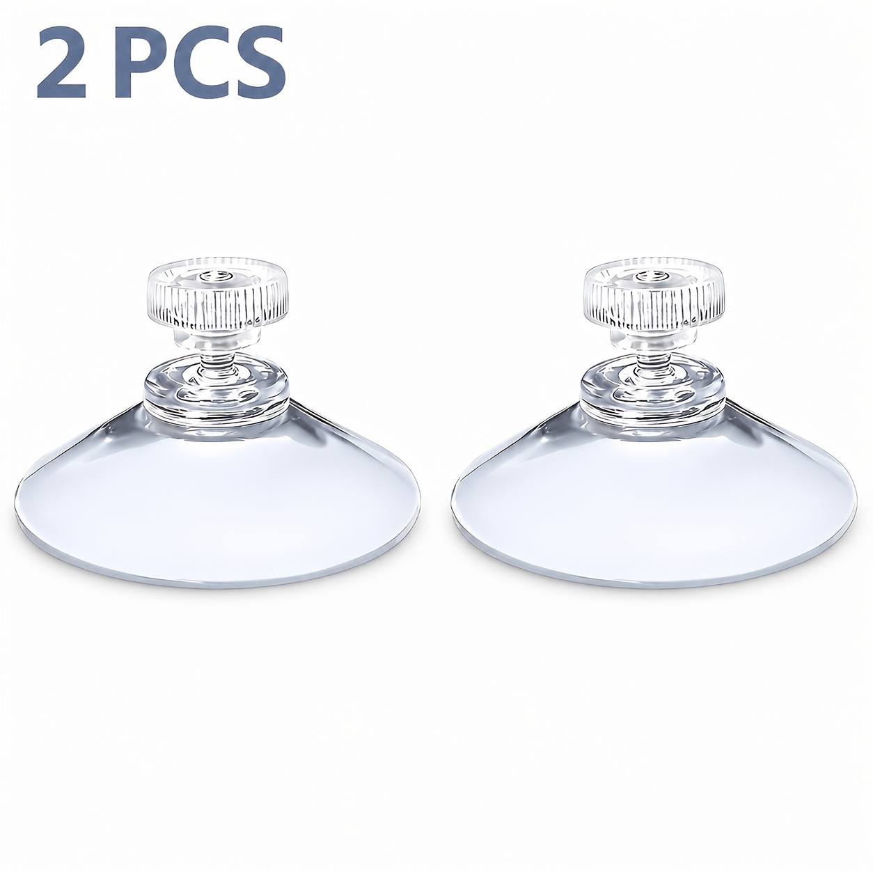 TEMU 2-pack 42mm/1.65-inch Clear Suction Cups With M4 Nuts And Screws, Transparent Pvc Material, Strong Suction, Suitable For Glass Surfaces, Ideal