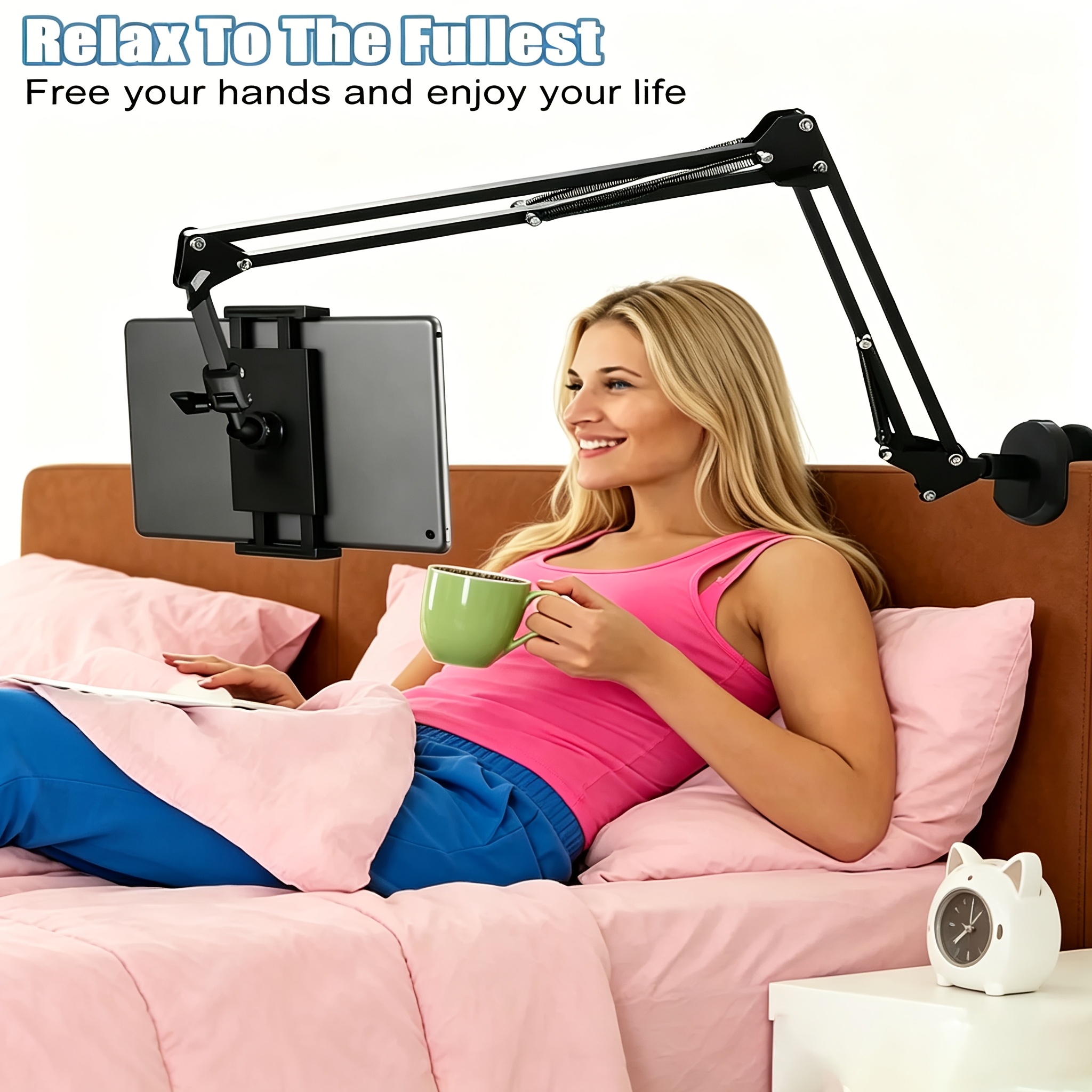 1pc Bed Tablet Holder - [sturdy Bottom, Flexible Top] 67cm Shatterproof For Ipad Stand For Bed And Table, 360° Adjustable Tablet Holder For Ipad Mini, For , 4.7-13 Inches