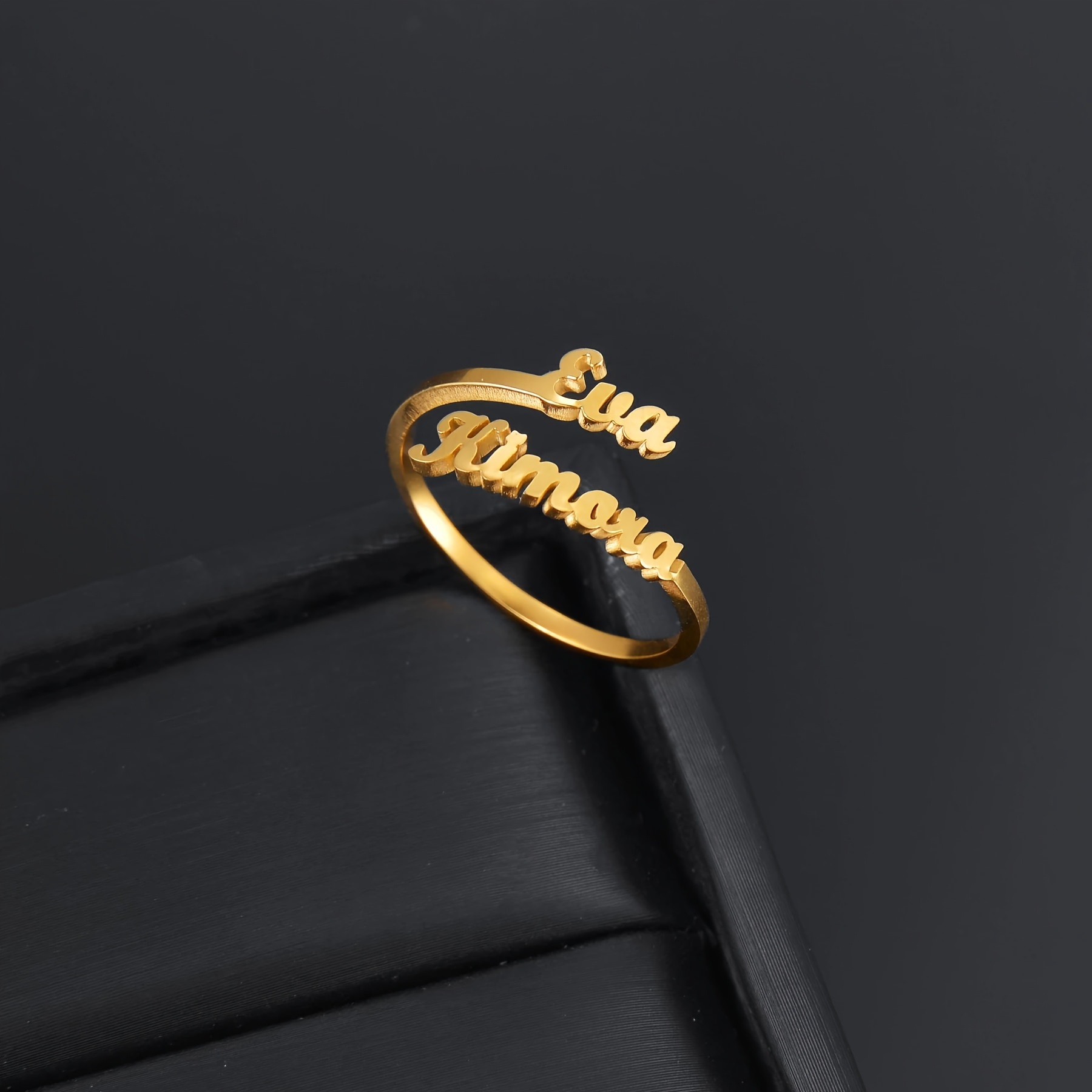 TEMU [customized] 1pc Of Ring, Personalized, Fashionable, Trendy, Easy Stainless Steel Name , Festival Celebration, Daily Matching , Friendship Ring,