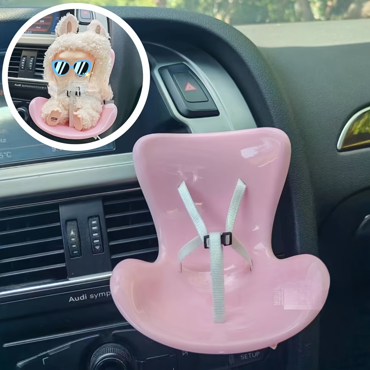 

Car Air Conditioning Vent Ornament, Safety Seat Suitable For Dolls, Car Decoration With Aromatherapy , Suitable For Dolls Under 18cm, A Christmas Gift For Women