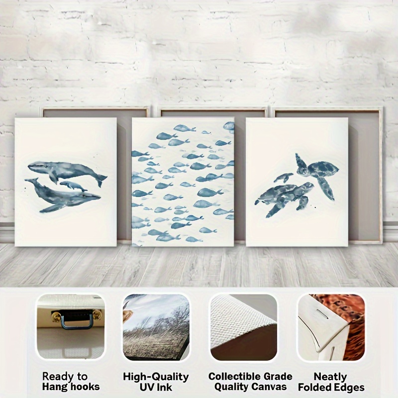 Educational Whale Canvas Print Kids Bedroom Decor Holiday - Temu
