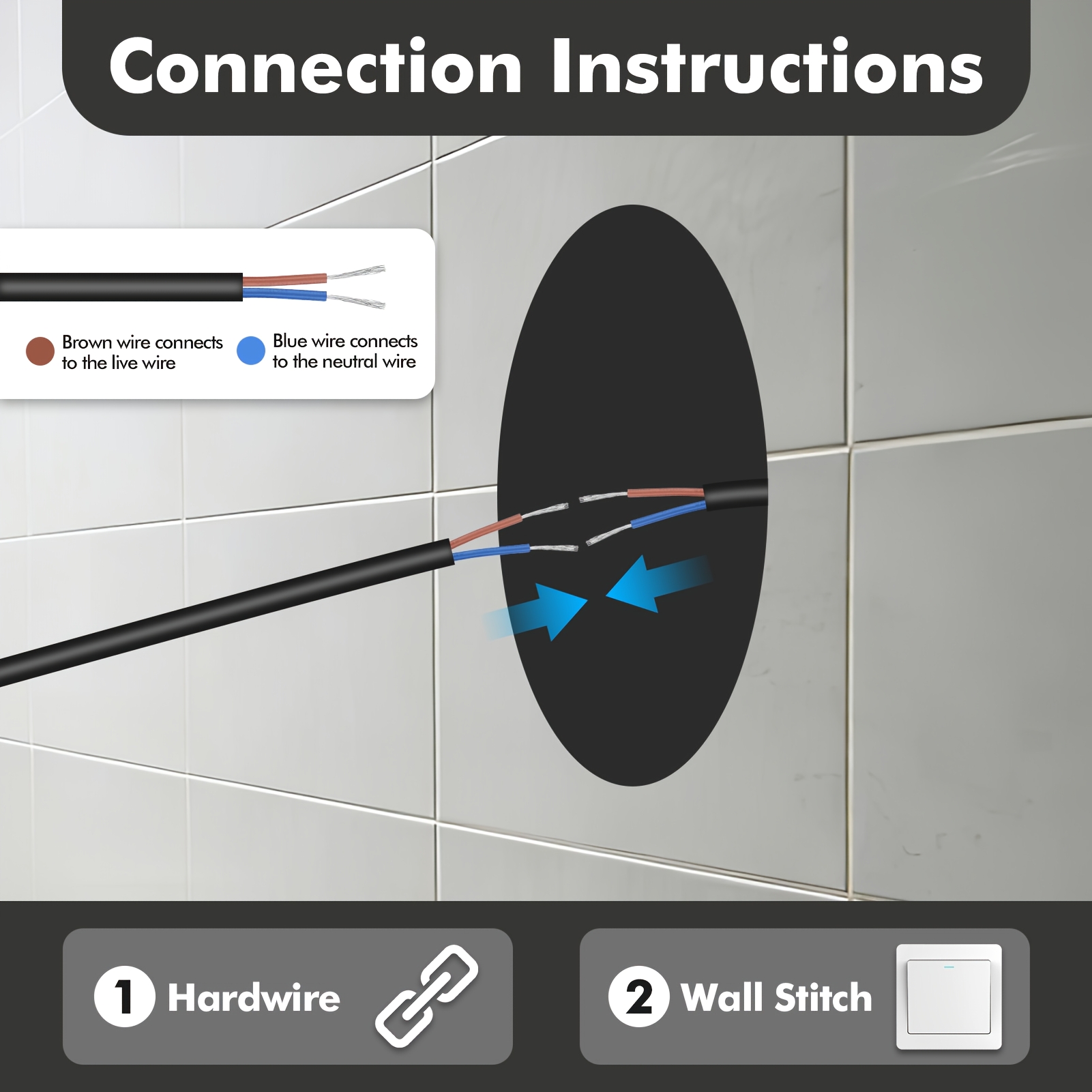 TEMU Led Bathroom Mirror Light, Led Make-up Mirror Light, Bathroom Mirror With Built-in Led Lighting, Featuring 3 Switchable Color Temperatures