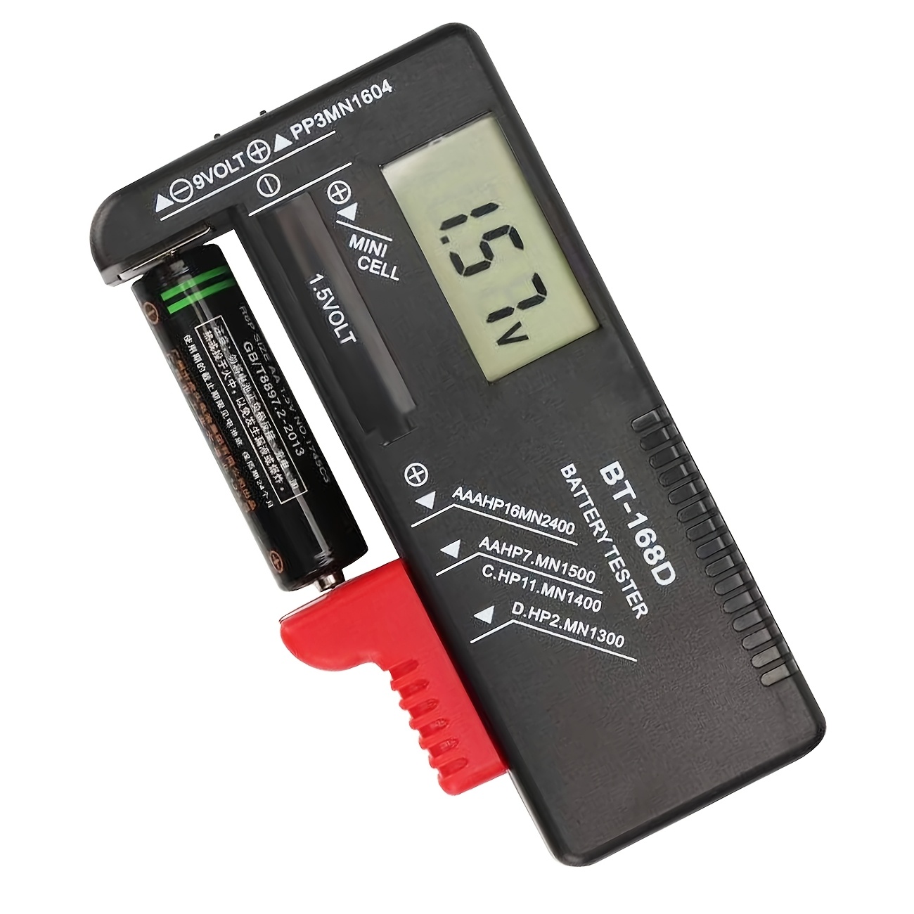 デジタルlcdバッテリーテスター lcdディスプレイ搭載 自動動作式（外部電池不要） - aaa/aa/c/d/9v/1.5v/3.7v電池対応 - スマートフォン、コントローラー、懐中電灯用 ポータブル電圧計
