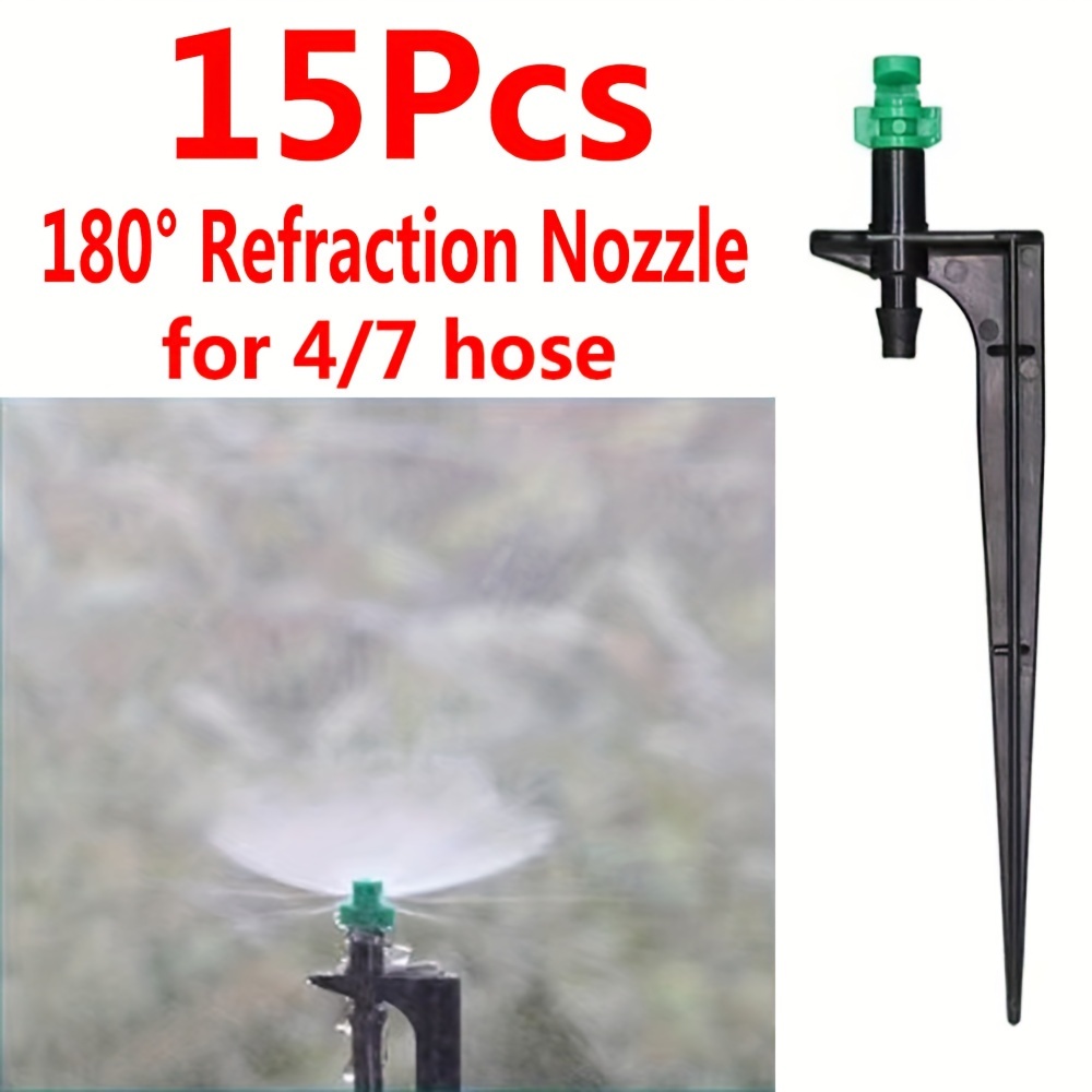 Image of 15pcs 90/180/360 Degree Micro Misting Nozzles With 1/4" Connection 4/7 Hose Connectors Garden Irrigation Watering Sprinkler Greenhouse Watering Additions