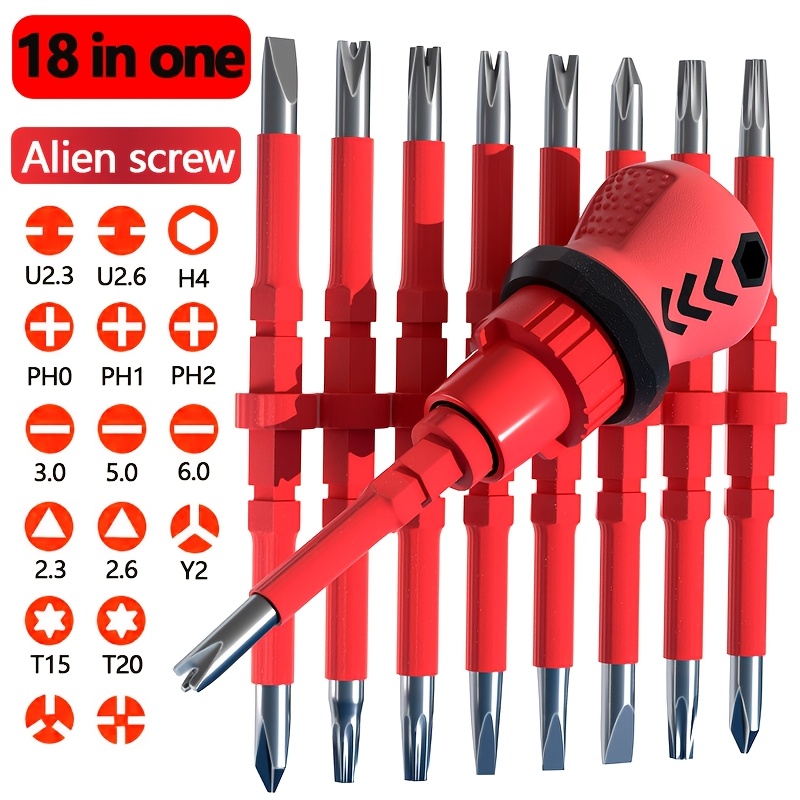 1pc 18 in 1   screwdriver set with 16 different models metal construction no electricity required no battery included perfect gift for boyfriend Product details 1
