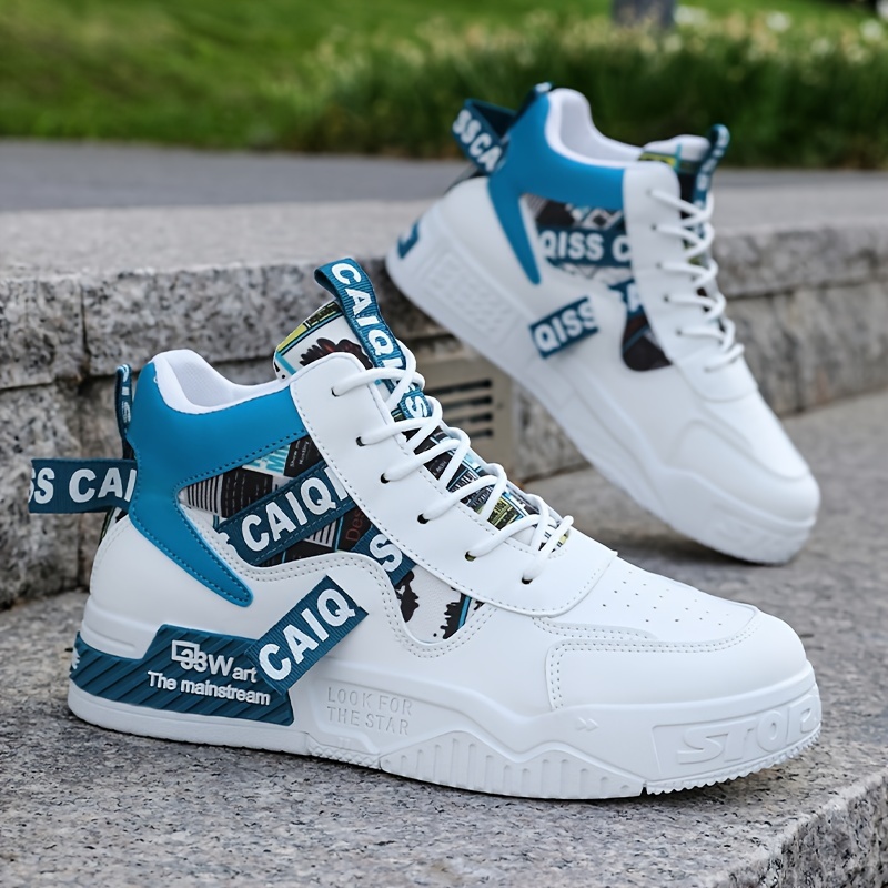 1pair mens high top lace sneakers style sports Temu Australia