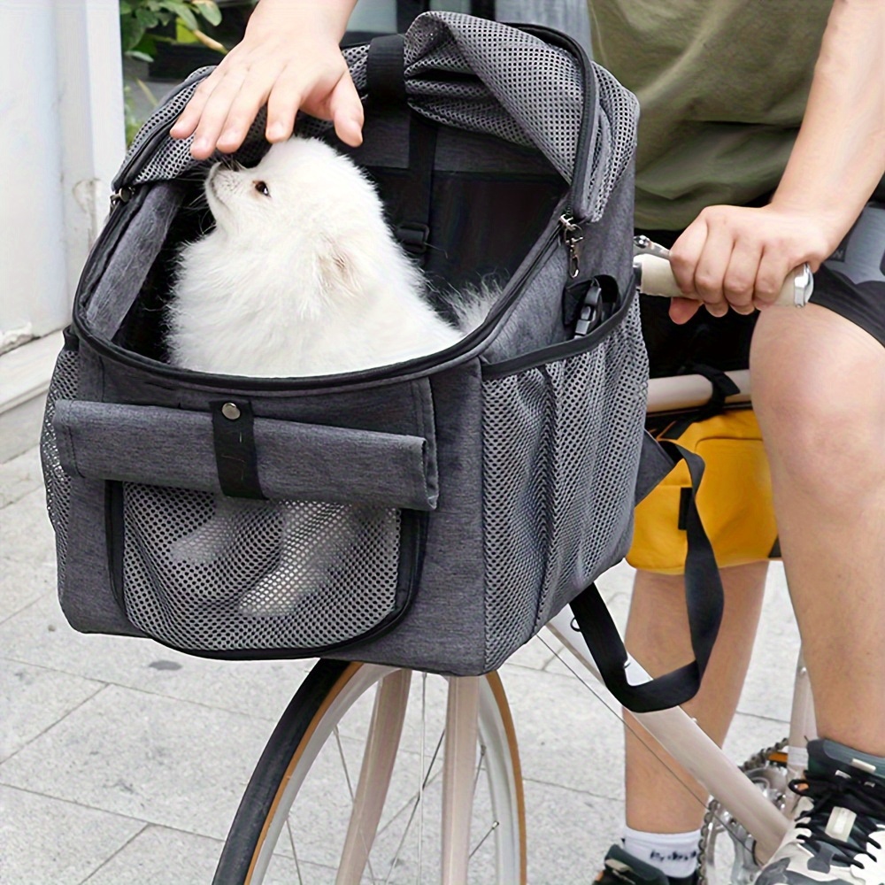 Multifunktionale Hunde-Fahrradtasche, Abnehmbarer Fahrradkorb vorne, Hunde,  Faltbare Haustiertrage