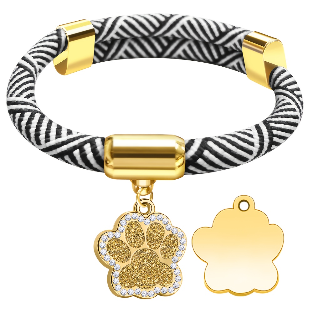 TEMU A Cat Collar Featuring A Zebra With Magnetic Suction, From Round Woven Rope And With A Claw . Personalized With Your Pet's Name And Number. The