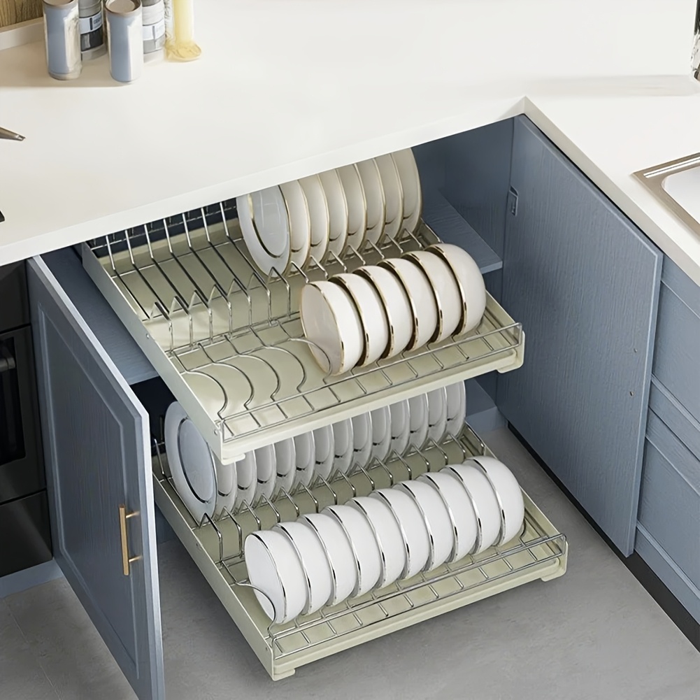 metal kitchen extendable drawer, pull-out cupboard organiser with individual slots and built-in drainage tray, no drilling under sink shelf for cabinet cupboard, 42 x 40 x 8.5cm, pullout drawers for cabinets, kitchen drawer pull out, cupboard storage, spacesaving solution, compact organizer, modern kitchen accessory, durable construction, sturdy organizer, under sink drawer, kitchen sink drainer rack, sink drainer for , sink drainer rack, kitchen cabinet organizer and storage - hem & kök - Temu