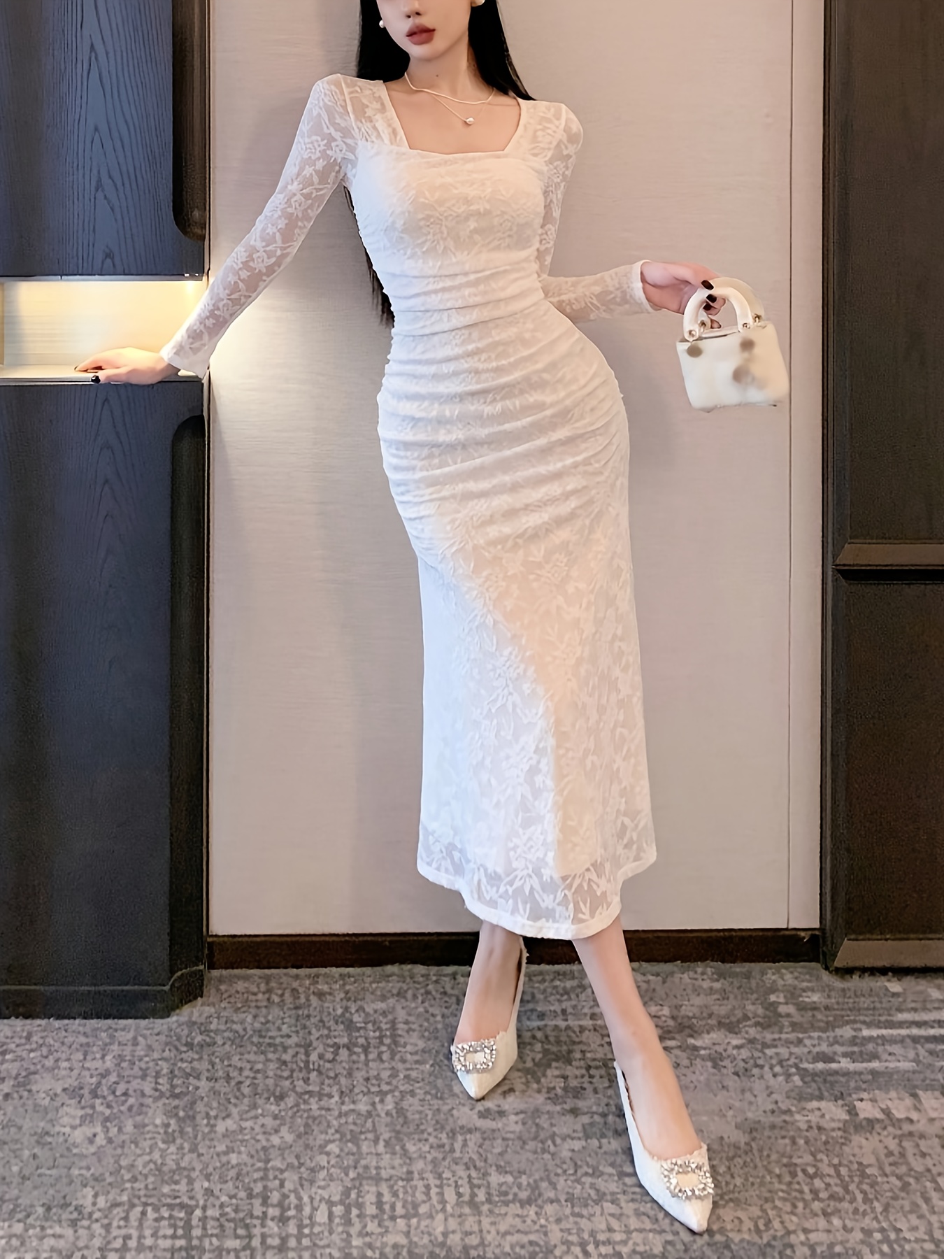 Women'S Elegant Long Sleeve Formal \u0026 Everyday dress - Flattering Bodycon  Party womens elegant long sleeve formal everyday dress flattering - Temu Mauritius