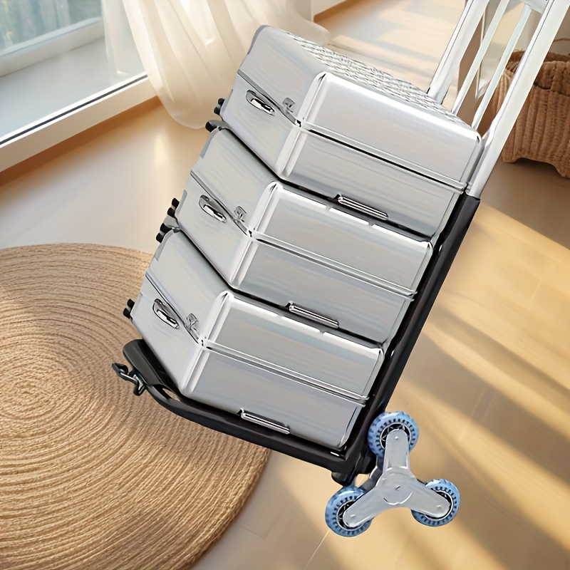 1pc heavy duty labor saving foldable cargo lifter portable transport cart with climbing wheels durable iron construction suitable for moving heavy items up and details 3