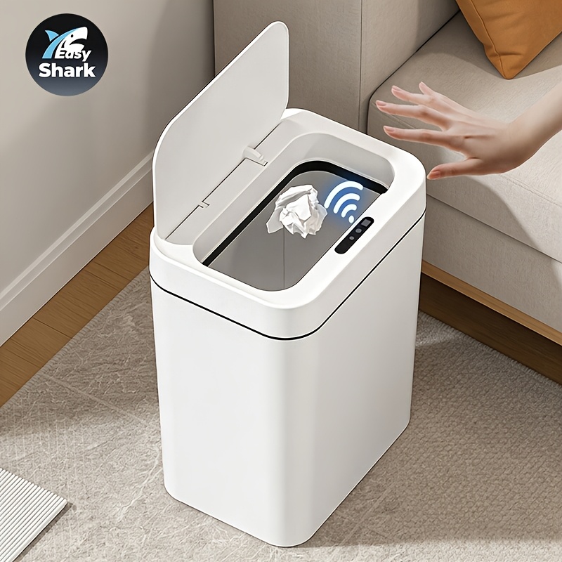 E-shop 16L Mülleimer für Bad Küche, Kunststoffgehäuse, batteriebetrieben, intelligenter Sensordeckel – Ideal für Wohnzimmer, Schlafzimmer, Küche, Büro,