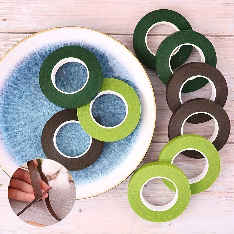 

1pc/3pcs/5pcs Flower Art Tape 1.2cm Green Paper Tape Handmade Diy Flower Art Making Colorful Flower Pole Stem Tape