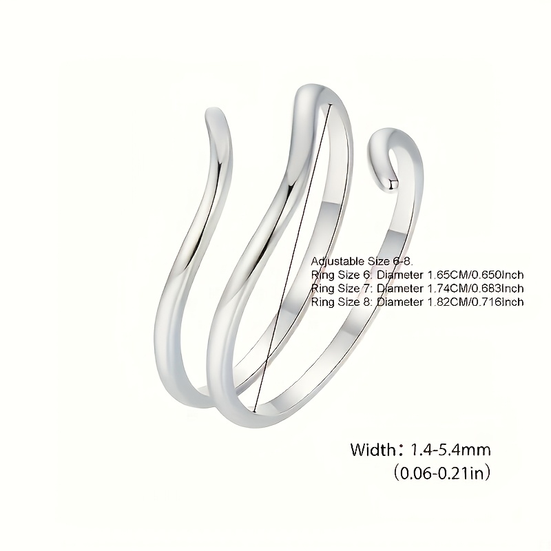S925 Silver Adjustable Twisted Ring