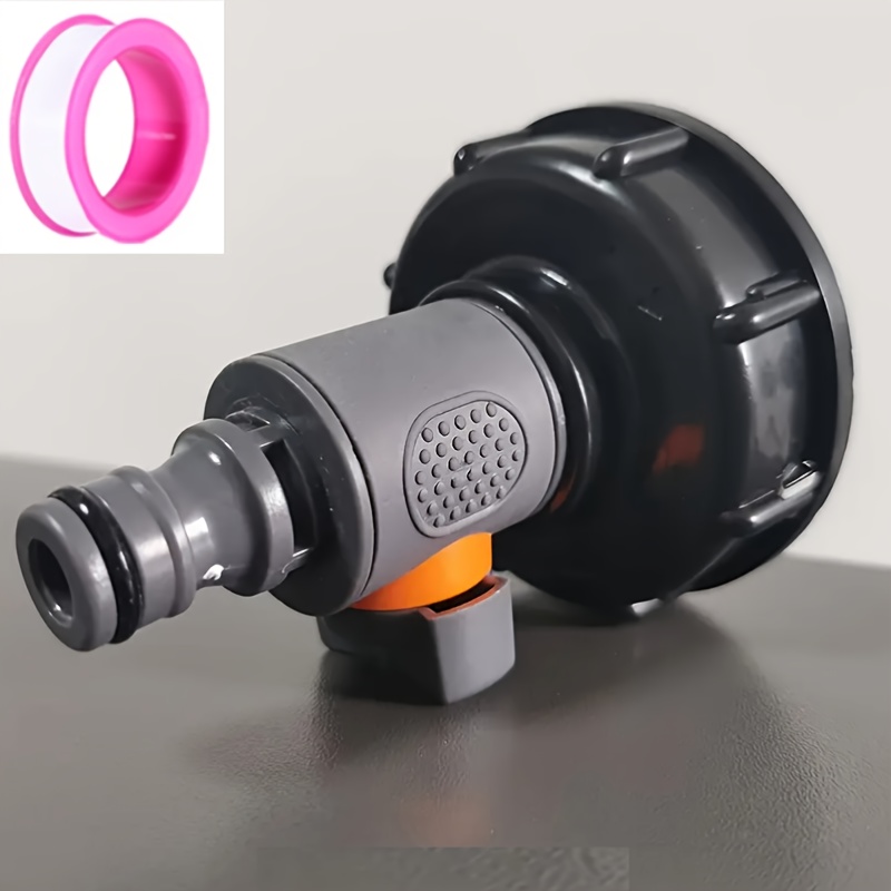 zdjęcie przedmiotu Zestaw nakładek gwintowanych 3/4, zestaw akcesoriów do pojemników - adapter do zbiornika IBC, zawór odpływowy, złącze 3/4", taśma uszczelniająca, szybkozłączki do rur nawadniających ogrodowych do zaworu wylotowego beczki, zestaw kranów do beczki do zbierania deszczówki na zewnątrz