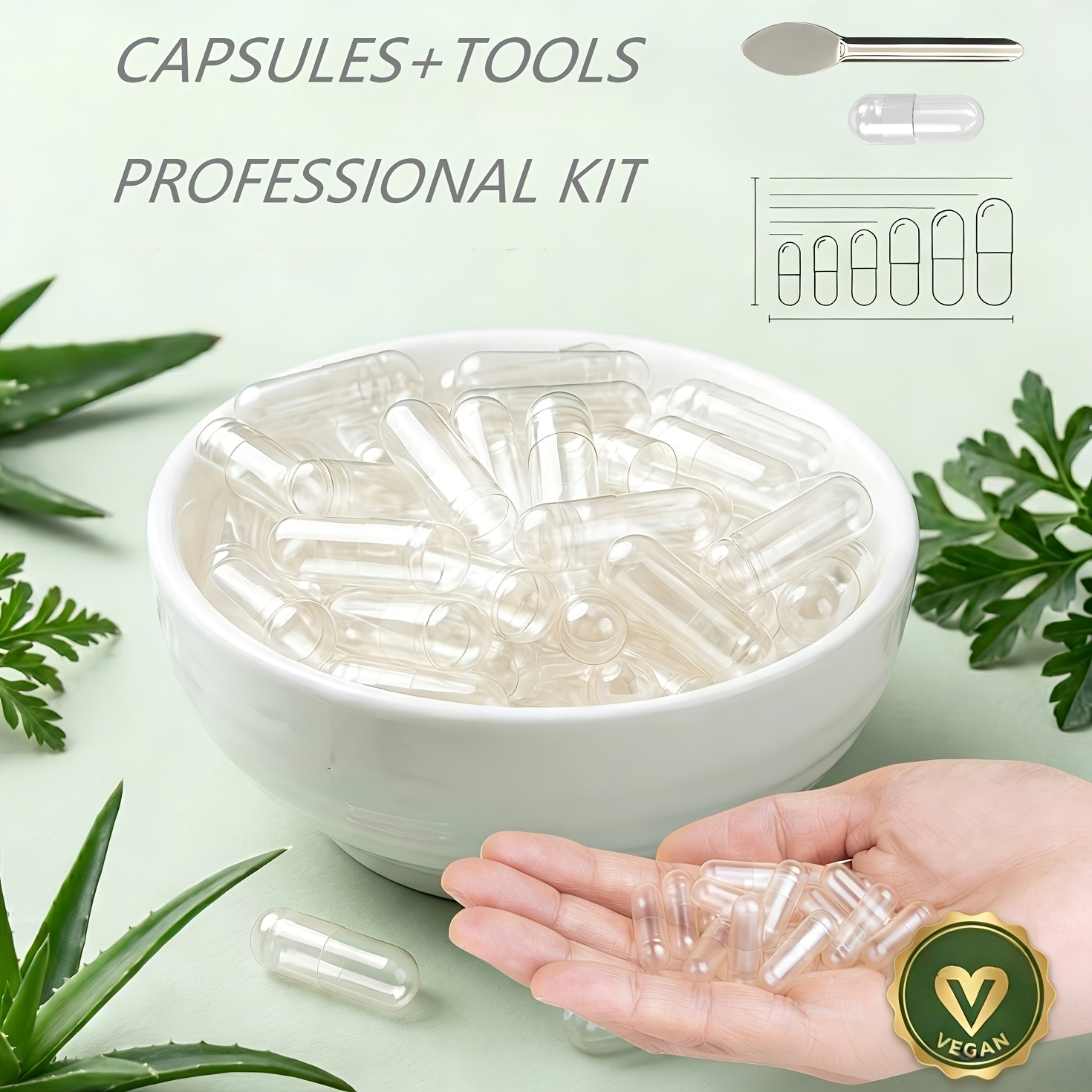vegan capsules empty sizes 000 to 4 professional   display and packaging containers for creative   and hobbyists 100pcs