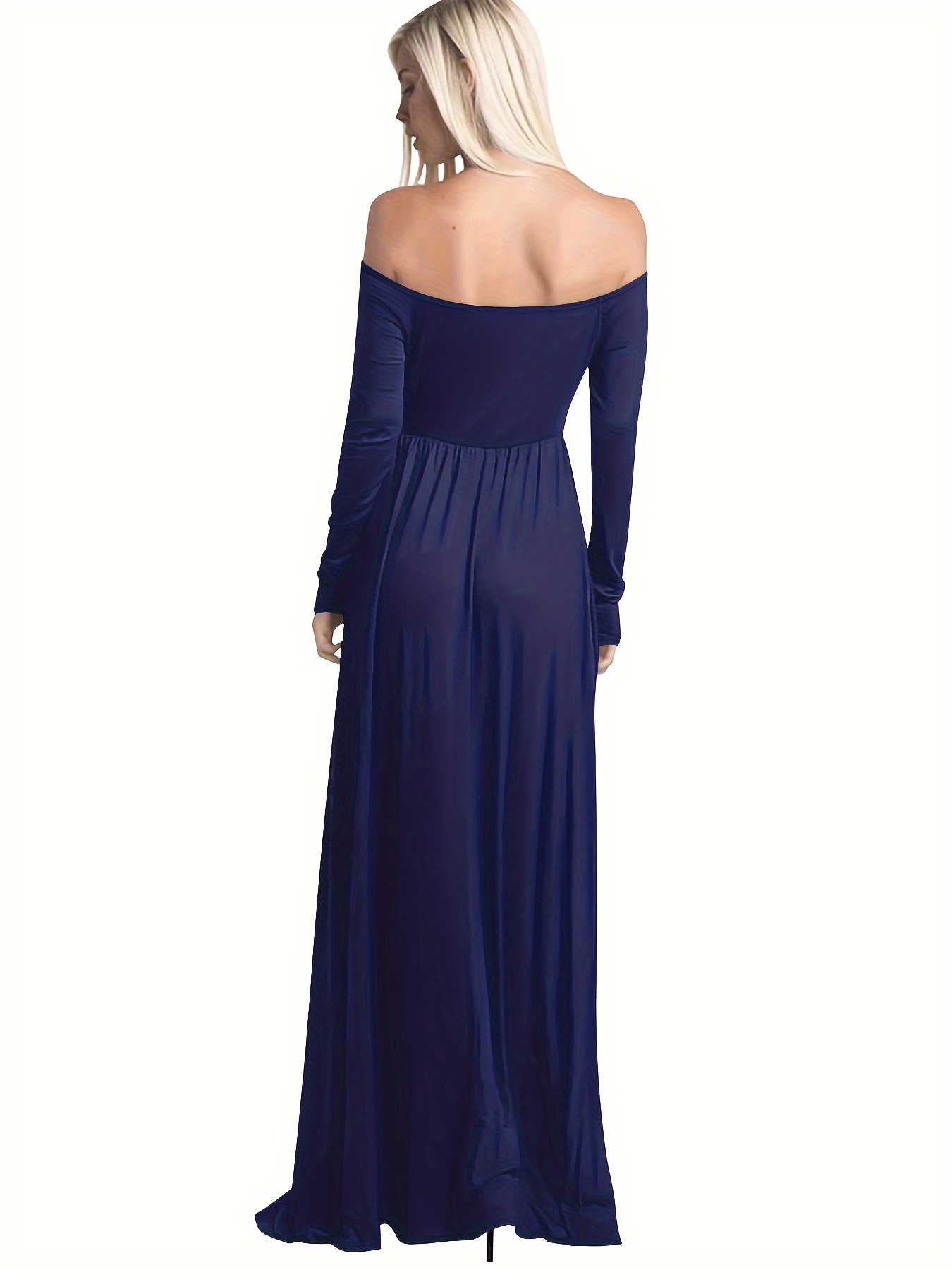 shoulder long sleeve dress soft - Temu