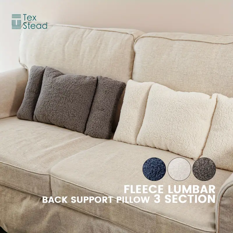 Fleece Lumbar Support Pillow 3 Section Back Pillow Office - Temu