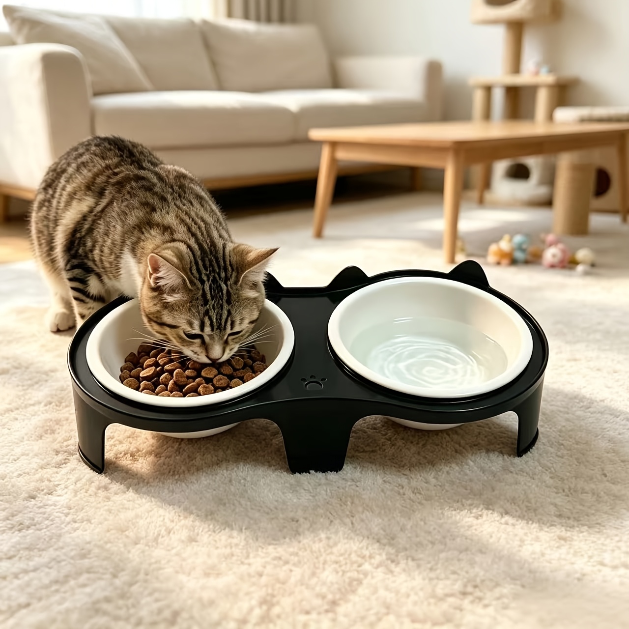 2026 New Anti-Tilt Pet Bowl with Neck-Protecting Design