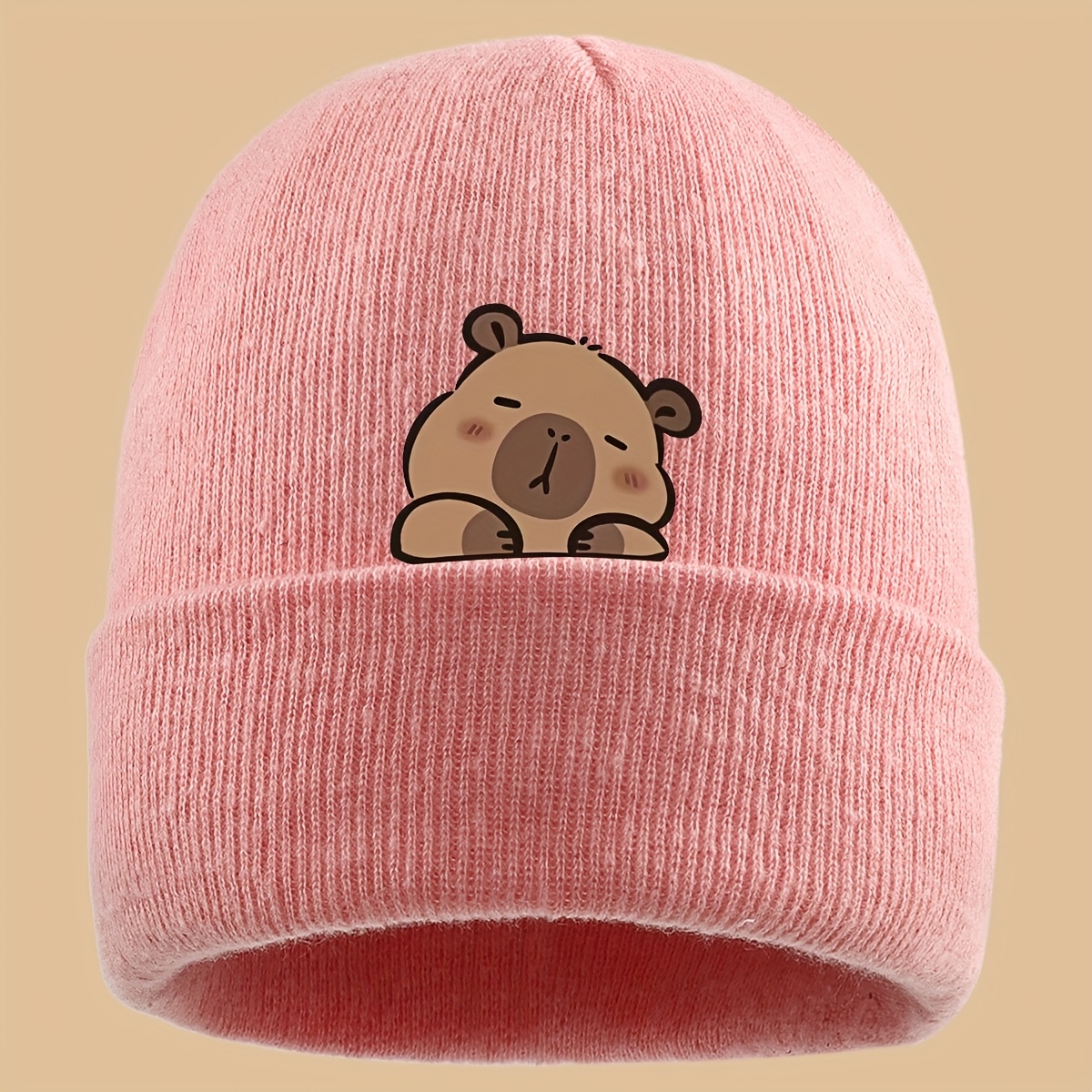 TEMU Cappello 1 pz con Stampa Capibara Addormentato, / ed Elasticizzato Senza Tesa per , Cappello Largo, , Casual a per Attivit� , Protezione dal