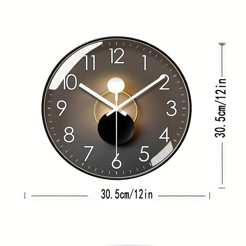 Exactron 7-Inch Round Silver Quartz Clock - Silent Sweep, Non-Ticking, Wall Or Desk