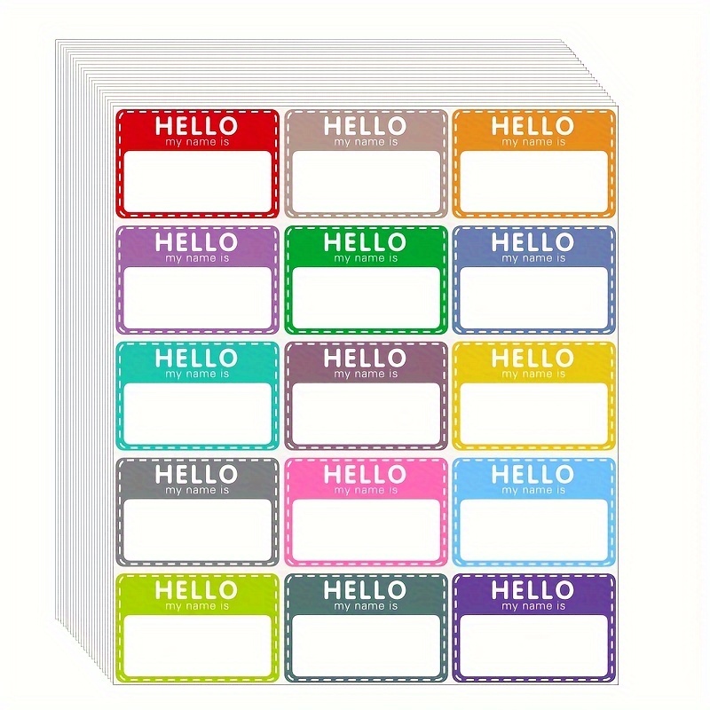 

150-piece Colorful Name Tag Stickers With Borders, 3"x2", Assorted Colors - "hello My Name Is" Labels For Parties, School, Office Meetings & Events