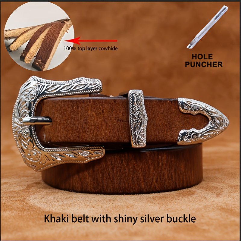 western belts for men leather sold on Temu United States
